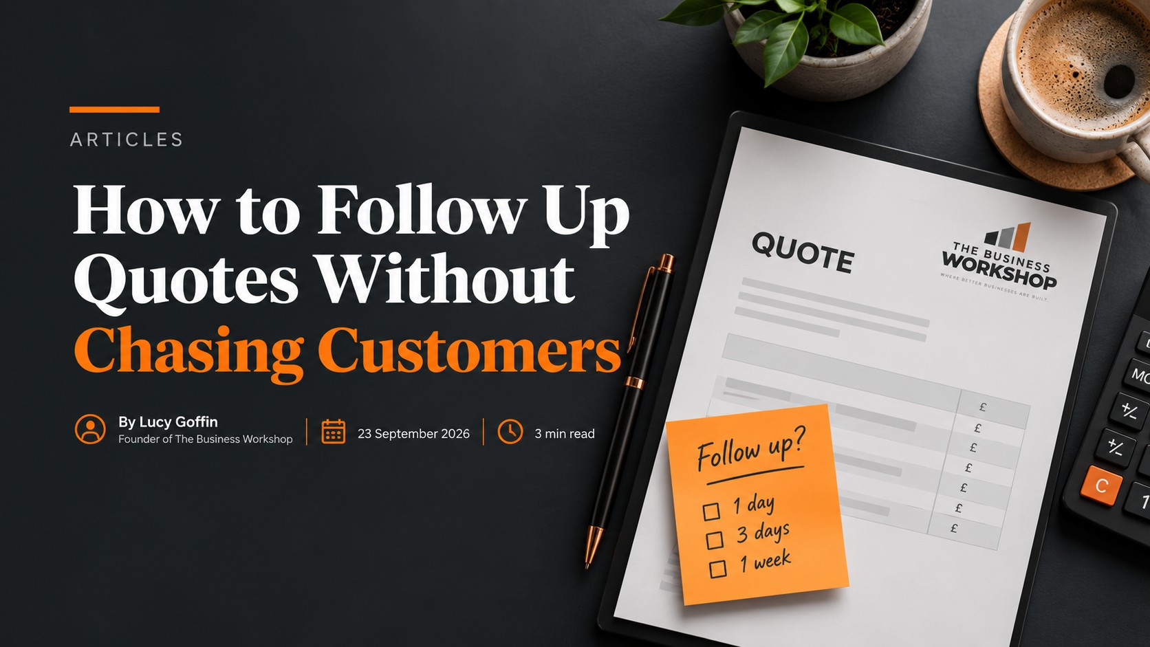 How to Follow Up Quotes Without Chasing Customers article graphic with quote follow-up reminder.